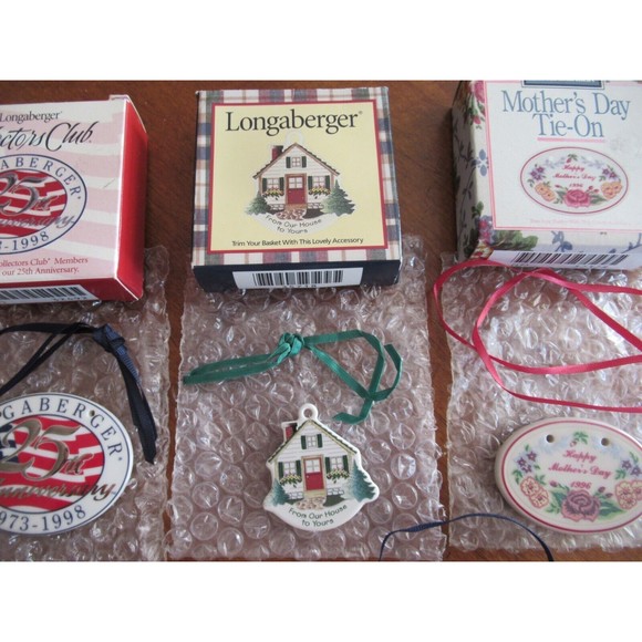 Lot of 5x Longaberger Baskets Tie-On 1996-2001 Cottage Gate Mothers Day 25th - Picture 3 of 12